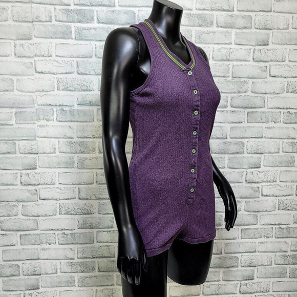 Victorias Secret Size S Purple Ribbed Racerback Super Soft Underware Romper - Picture 6 of 8